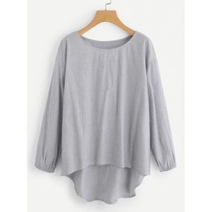 EUC SHEIN Striped High Low Curved Hem Top size XL